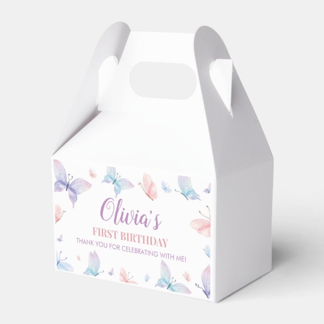 Butterfly Favour Box Birthday Baby Shower (Front Side)