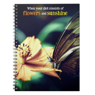 Butterfly feeding on flower notebook