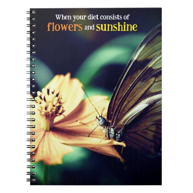 Butterfly feeding on flower notebook (Front)