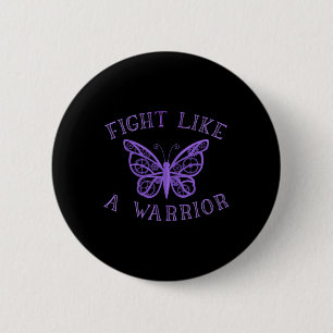 Butterfly Fibro Migraine Lupus Warrior Awareness 2 Inch Round Button