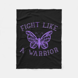 Butterfly Fibro Migraine Lupus Warrior Awareness Fleece Blanket