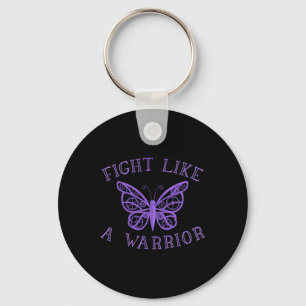 Butterfly Fibro Migraine Lupus Warrior Awareness Keychain