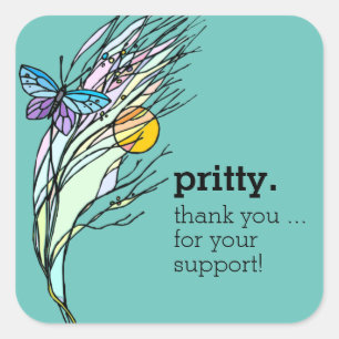 Butterfly Fields Design Square Sticker
