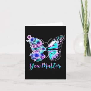 Butterfly Fighter Survivor Suicide Awareness Menta Card