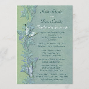 Butterfly Flight Floral Wedding Invitation