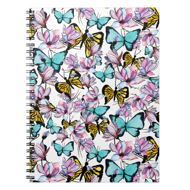 Butterfly & flora pattern iPad case Notebook (Front)