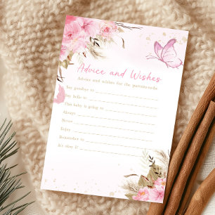 Butterfly Floral Baby Advice and Wishes Game