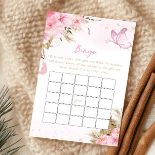 Butterfly Floral Baby Shower Bingo Game