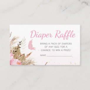 Butterfly Floral Baby Shower Diaper Raffle Enclosure Card