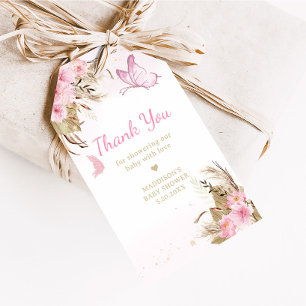 Butterfly Floral Baby Shower Favor Tags