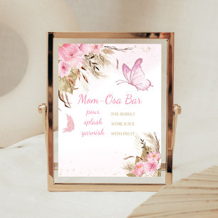 Butterfly Floral Baby Shower Mom Osa Bar Sign