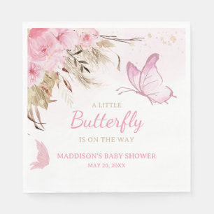 Butterfly Floral Baby Shower Napkin