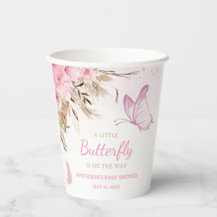 Butterfly Floral Baby Shower Paper Cups