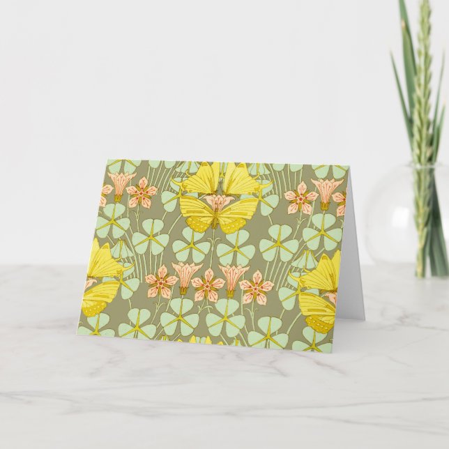 Butterfly Floral Botanical Colourful Thank You Card (Front)