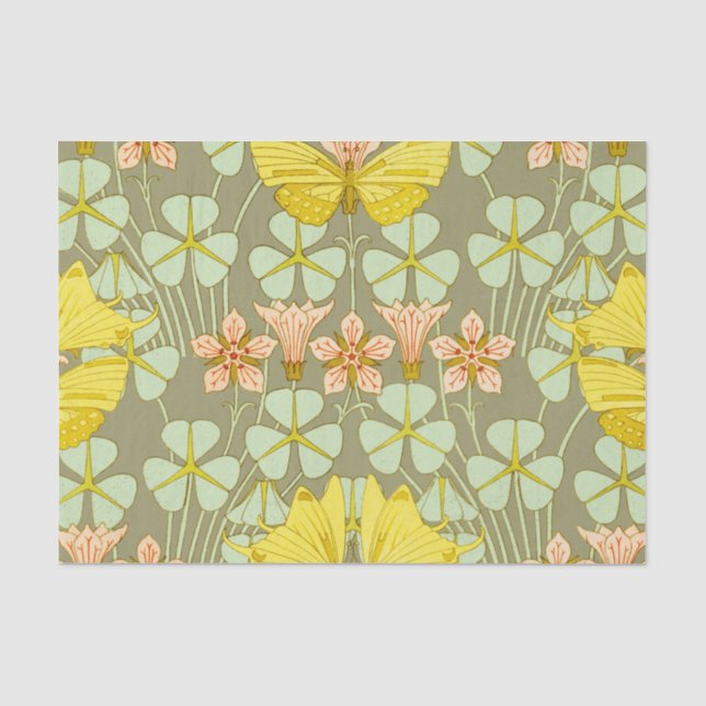 Butterfly Floral Botanical Colourful Tissue Paper (Front)