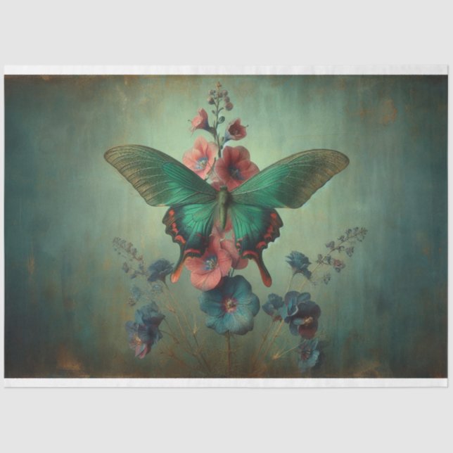 Butterfly Floral Decoupage Tissue Paper (Front)