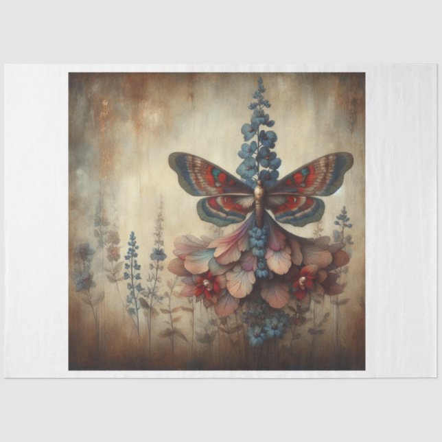 Butterfly Floral Decoupage Tissue Paper (Front)