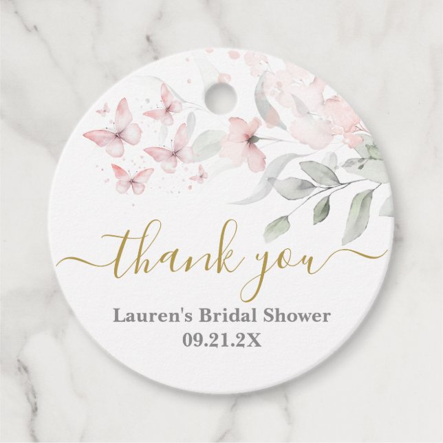 Butterfly Floral Favour Tags (Front)