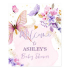 Butterfly Floral Garden Girl Baby Shower Welcome