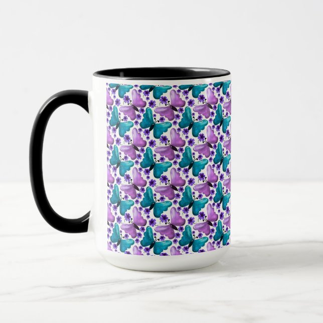 Butterfly floral gift  mug (Left)