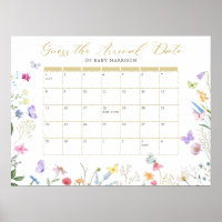 Butterfly Floral Guess the Arrival Date Calendar 