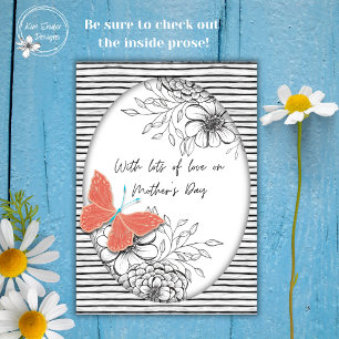 Butterfly & Floral Line Art Mother’s Day Card