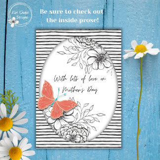 Butterfly & Floral Line Art Mother’s Day Card