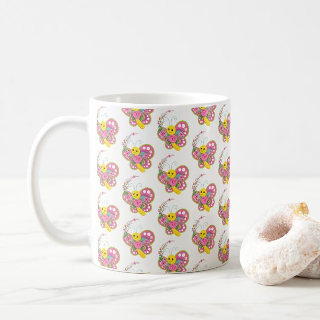 Butterfly Floral Mug (With Donut)