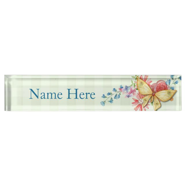 Butterfly Floral Nameplate (Front)