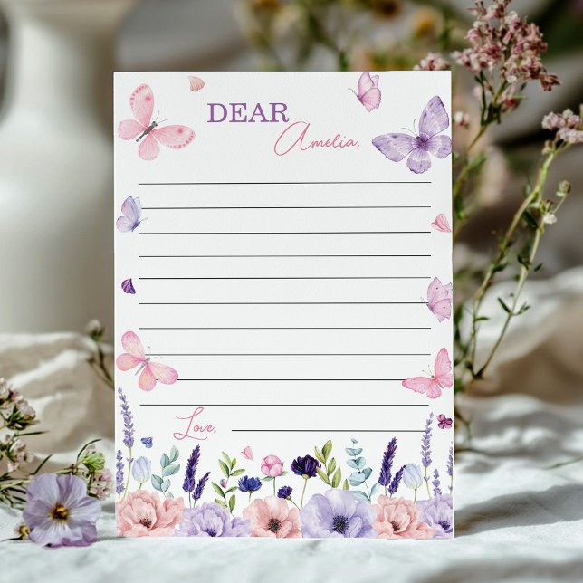 Butterfly Floral Time Capsule Note Message Card (Creator Uploaded)