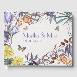 Butterfly Floral Wedding Guest Book