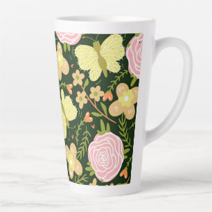 Butterfly Flower Latte Mug