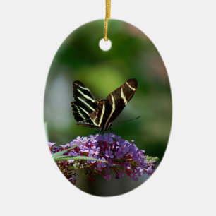 Butterfly & flower ornament/wall hanging ceramic ornament
