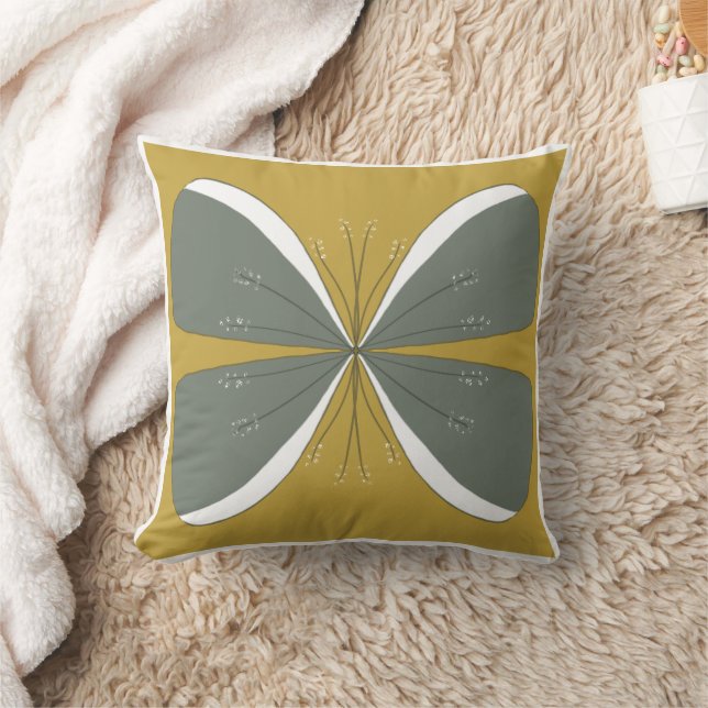 Butterfly flower throw pillow (Blanket)