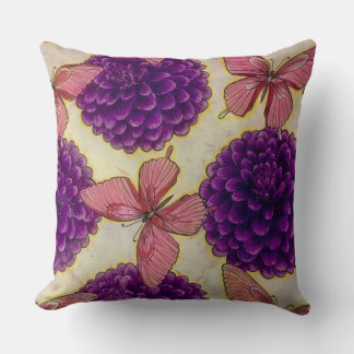 Butterfly Flower Throw Pillows by HAS Jewels
