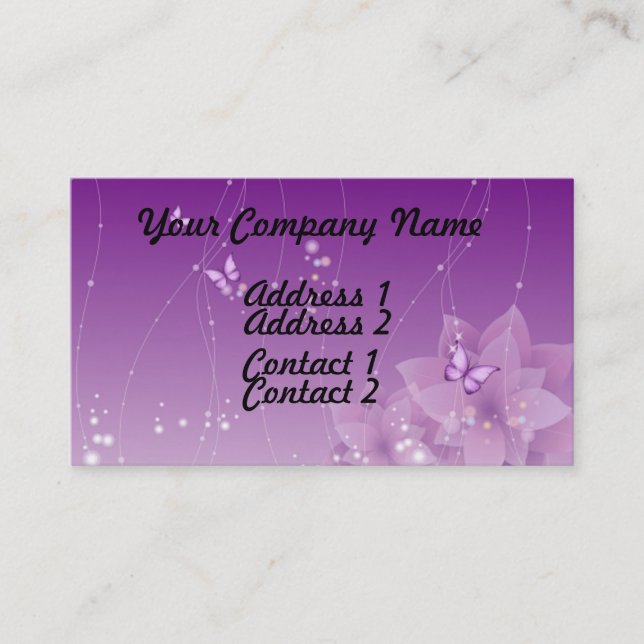 Butterfly Flowers Business Card (Front)