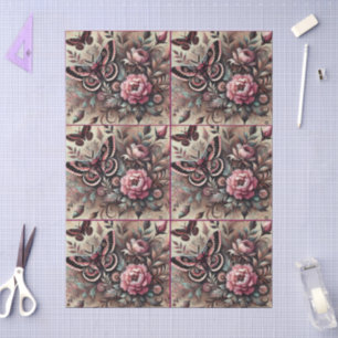 Butterfly Flowers Butterflies Whimsical Decoupage Tissue Paper