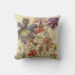 Butterfly Flowers by Charles Mackintosh Throw Pillow
