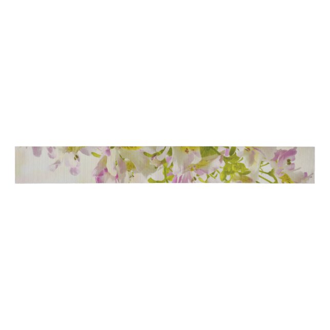 Butterfly Flowers Grosgrain Ribbon (Front)