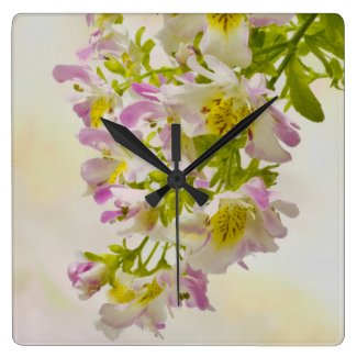 Butterfly Flowers Large Clock