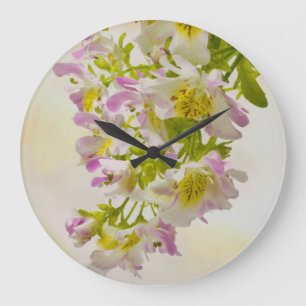 Butterfly Flowers Large Clock