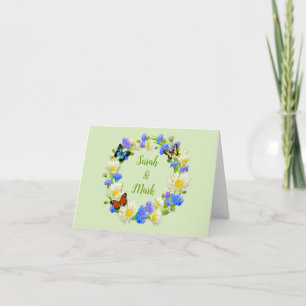 Butterfly Flowers Personalized Wedding Note Cards