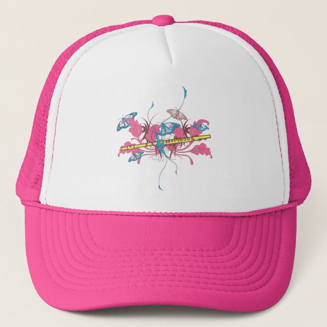 Butterfly Flute Trucker Hat (Front)