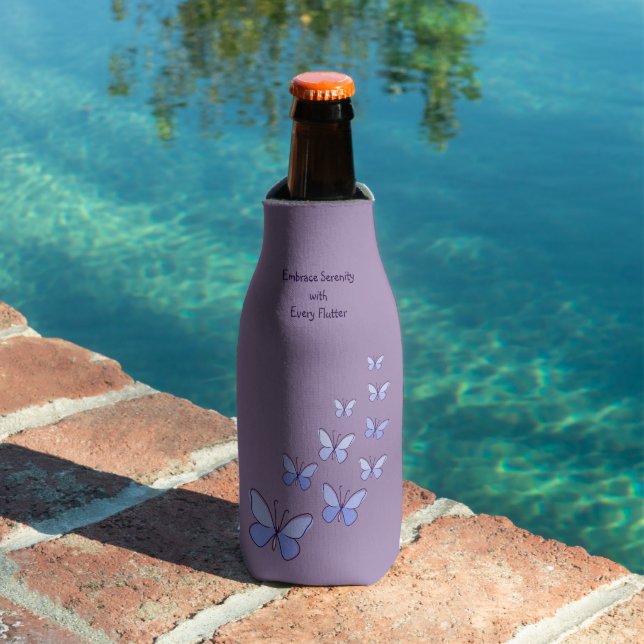 Butterfly Flutter in Blue - Embrace Serenity ... Bottle Cooler (In Situ Pool)