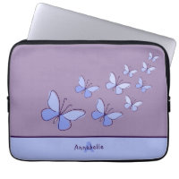 Butterfly Flutter in Blue - Name & Initial