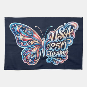 Butterfly for the USA 250th anniversary Kitchen Towel