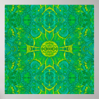 Butterfly Forest Bohemian Arabesque Mandala Green
