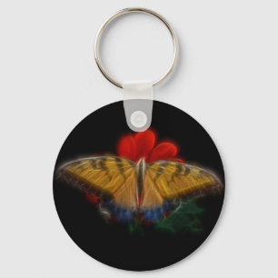 Butterfly Fractal Tiger Swallowtail Keychain