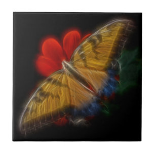 Butterfly Fractal Tiger Swallowtail Tile