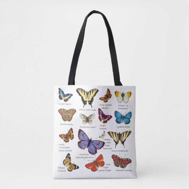 Butterfly Full Colour Illustrations popular types Tote Bag (Front)
